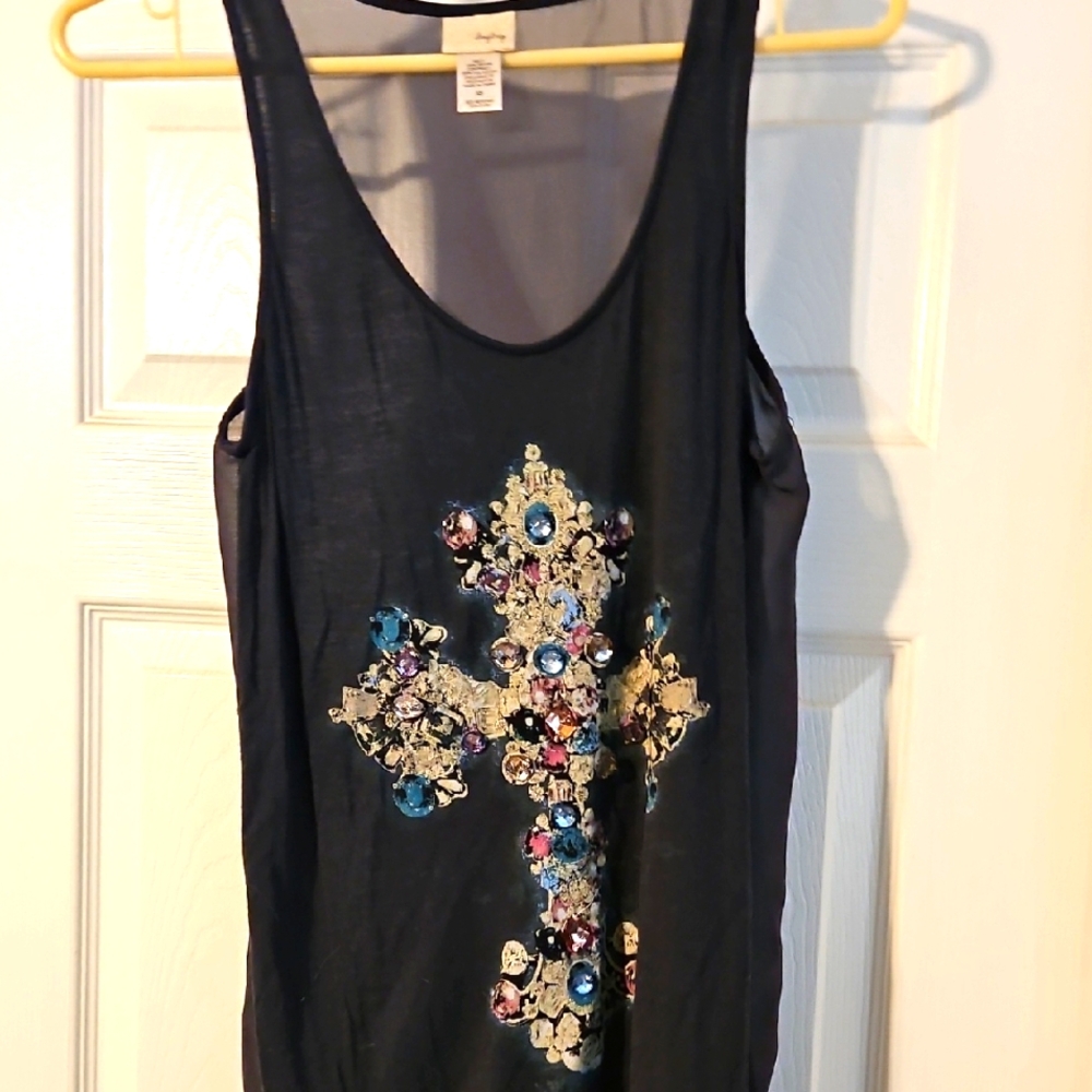 Daytrip Black Embellished Tank Top